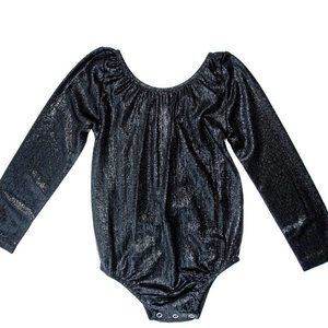 LIVEE LONG SLEEVE LEOTARD - TIME-TO-SHINE ONYX